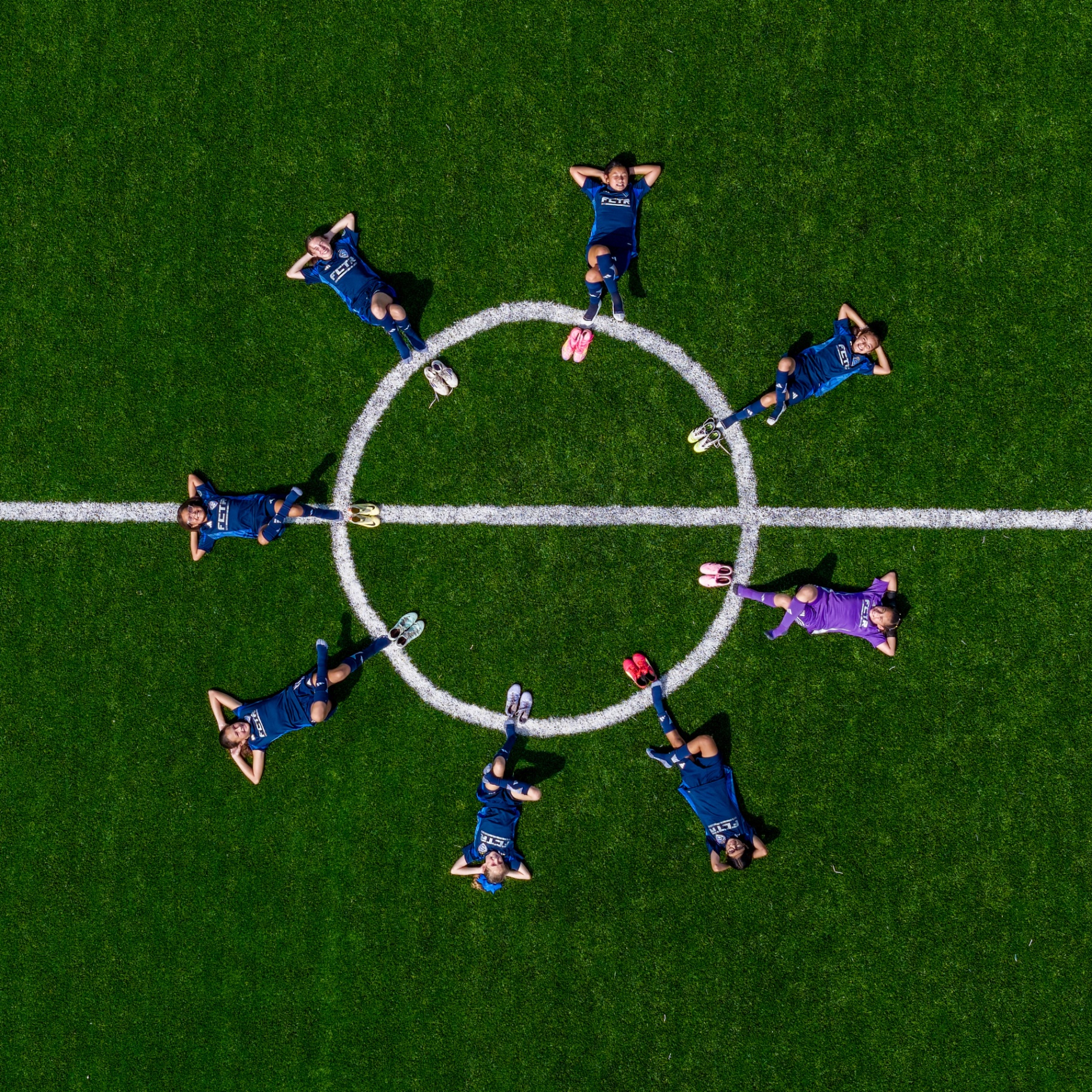 Drone team portrait — FC TR soccer